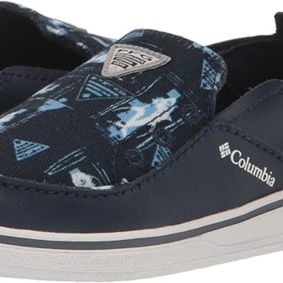 Columbia Boys Bahama PFG Boat Shoe, Collegiate Navy/White, 4 Big Kid US unisex - Picture 1 of 7